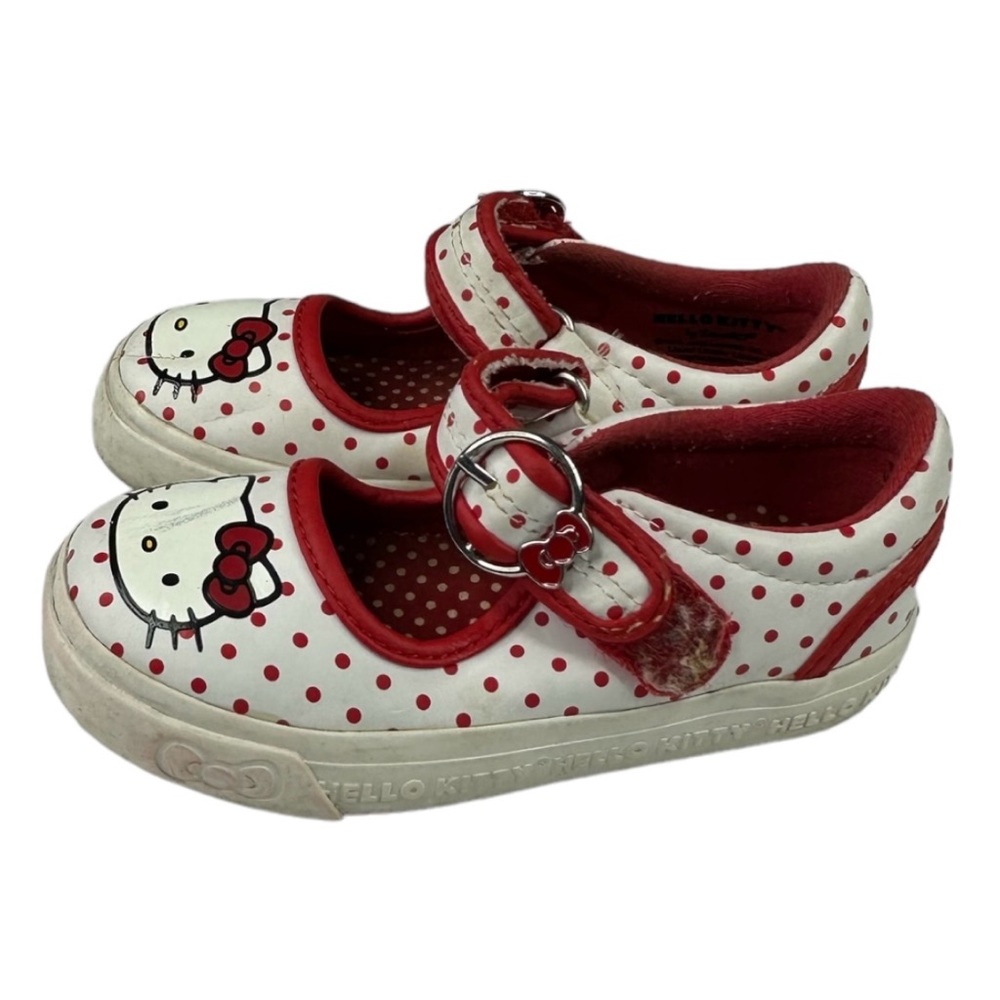 Hello Kitty Keds Tammy‎ MJ girls size 6 red white dots